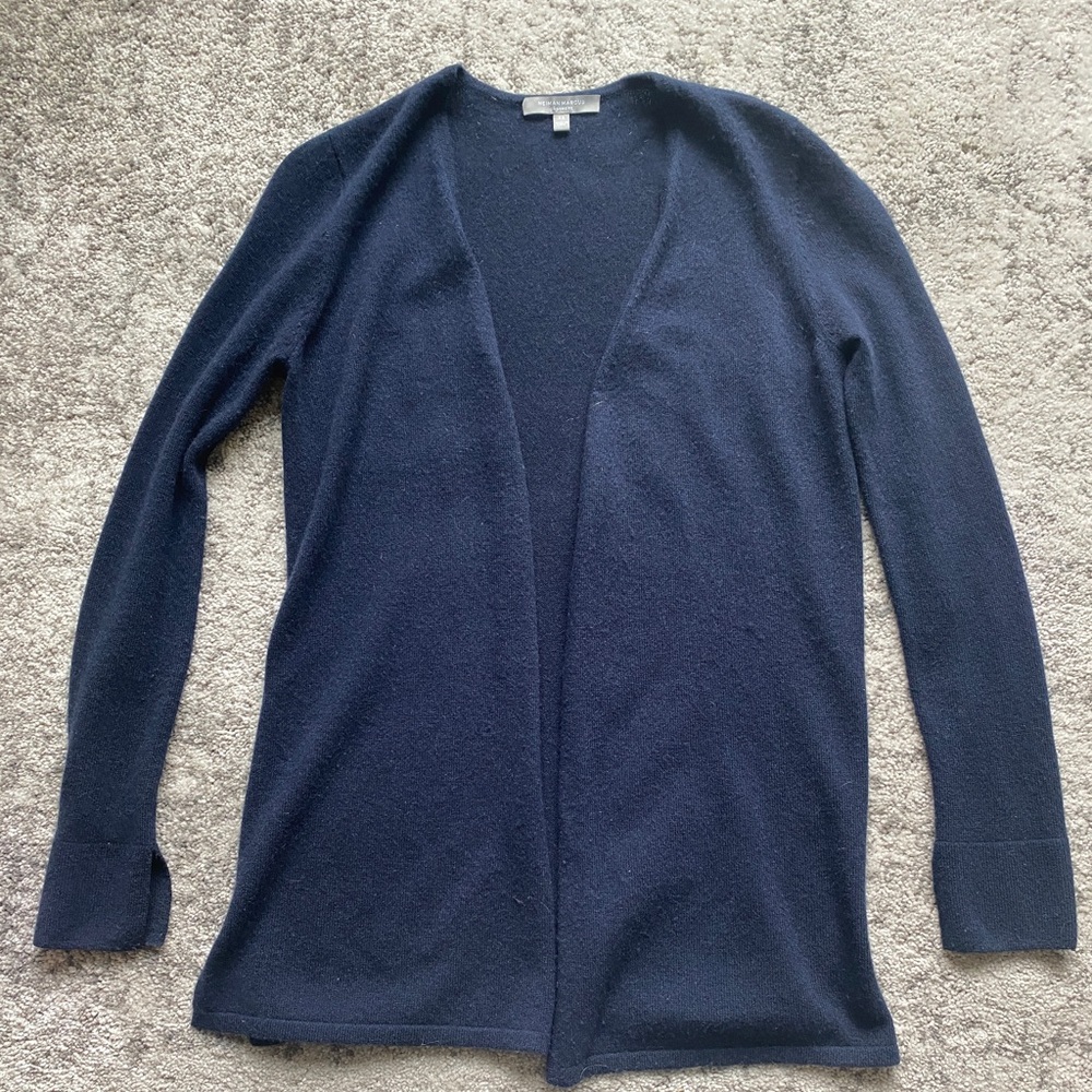 NEIMAN MARCUS Women's Blue Cashmere Open-Front Cardigan Size XS